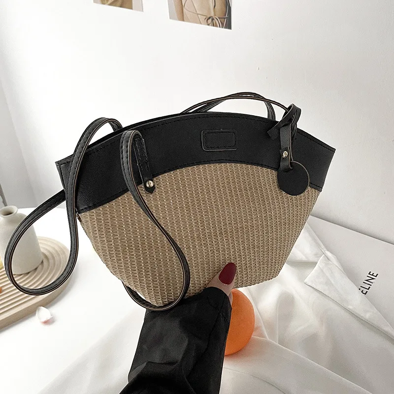 2022 Hot Selling Fashion Women Beach Straw Bag Machine Weave Straw Cheap Price Straw Hand Bag Famous Brand Handbags