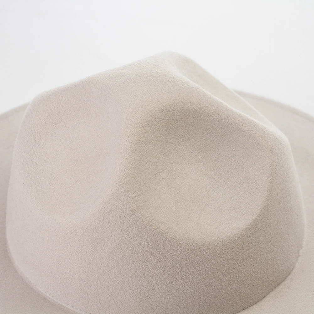  2021 Shine Hats Luxury Chapeau Sombrero Fieltro Custom Wool Concave Crown Wholesale Ladies Women Round Top Felt Fedora
