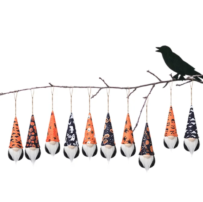 Halloween Gnomes Decorations Plush Halloween Vampire Gnome Decor With Witch Hat Bat Scandinavian Tomte Doll Elf Halloween Table