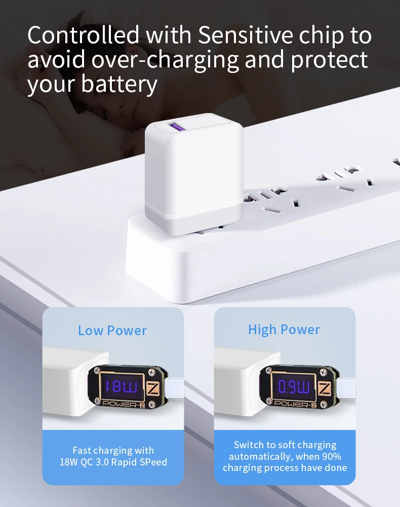 
ICE-Bingo 18W QC3.0 Fast charging Multi Protocols Mini One Port USB Wall Charger For iPhone Samsung Huawei Oppo Vivo 