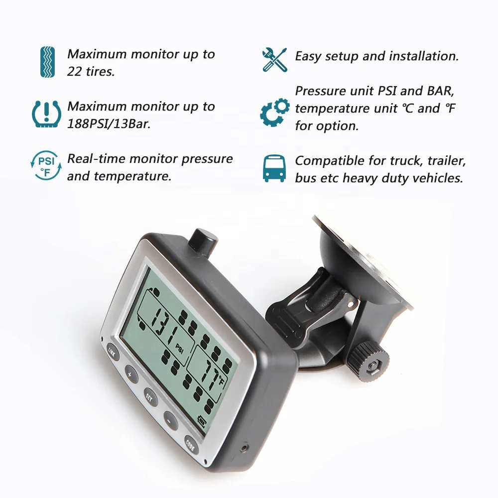 Digital External Caravan TPMS for Truck and Trailer Tire Pressure Monitoring