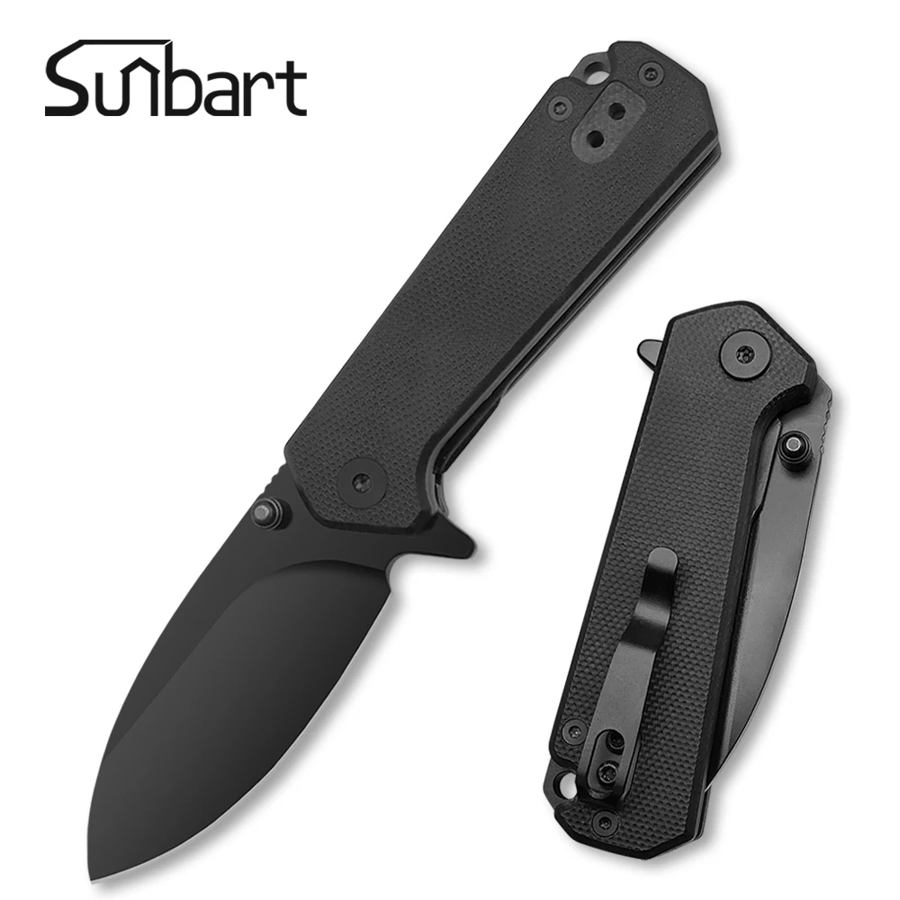 mini size D2 AUS-8 steel blade black color G10 handle survival outdoor g10 portable pocket knives for sale