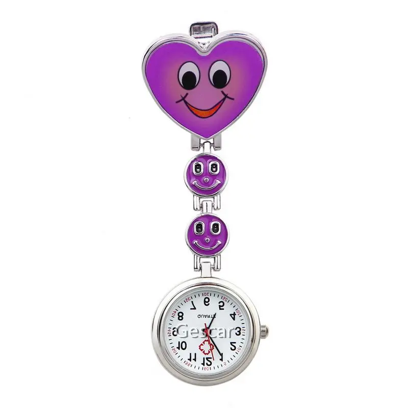 Fashionable Smile Antique Nurse Watch Brooch Watch With Heart Designs Doctor Pendant Nurse Watch Multicolor Choose