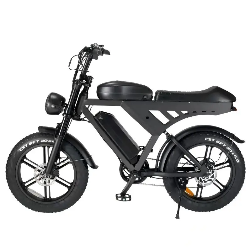 500W Retro Electric Moped Bicycle Enduro Ebike 48V 73 Electric Fat Tire 13AH Battery V30 Model 2000W Rear Hub Disc Hydraulic
