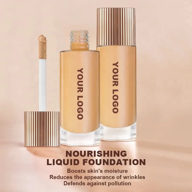 1000pcs Custom logo Matte Liquid Foundation High quality Matte Vegan Sunscreen Non-Comedogenic Coverage Full Liquid Foundation