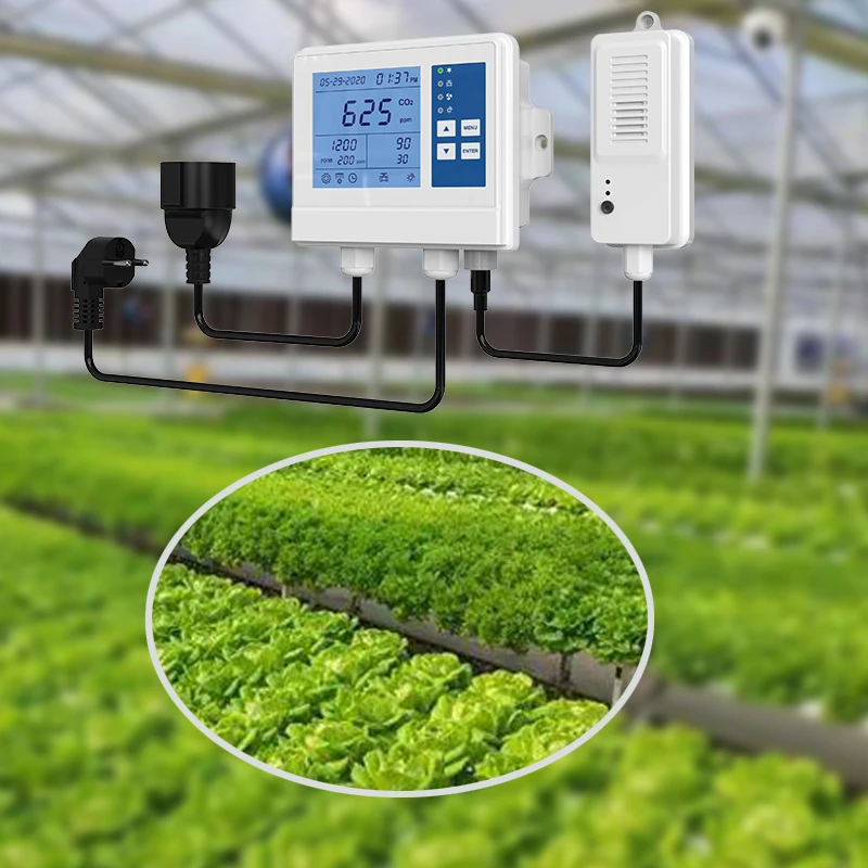 0-10000 ppm optional Carbon Dioxide Meter Digital CO2 Controller CO2 Monitor for Greenhouse, Home, Office, Mushroom