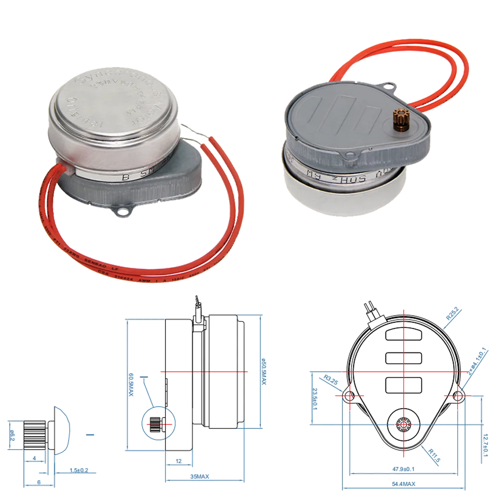 OEM ODM Factory HVAC Part Hysteresis Motor Zv24 Zone Valve Motor Hot Synchron Motor