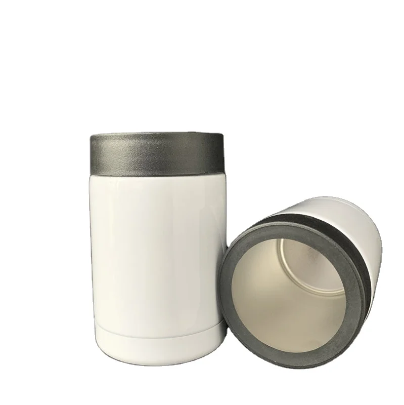 
Wholesale Double wall Stainless Steel vacuum insulated white sublimation blanks 12oz can cooler Keep your drink cold  (1600094472348)