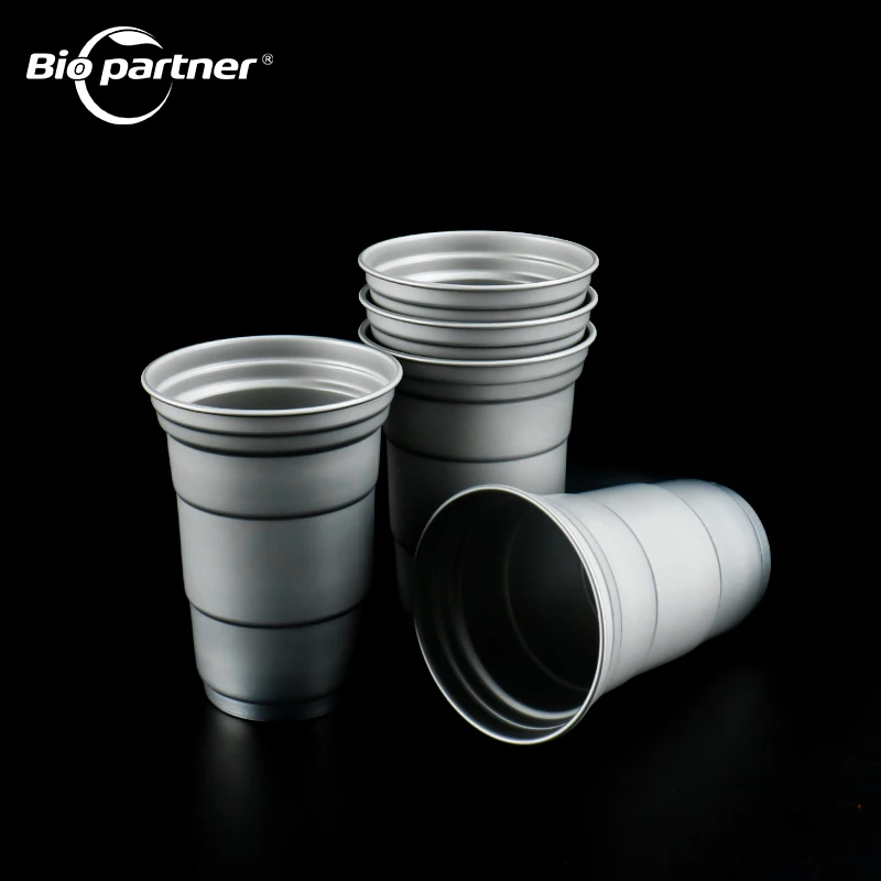 Custom Colored Party Cup Disposable Aluminum Drinking Cup Tumbler Beer Metal Tumbler Reusable Aluminum Cup