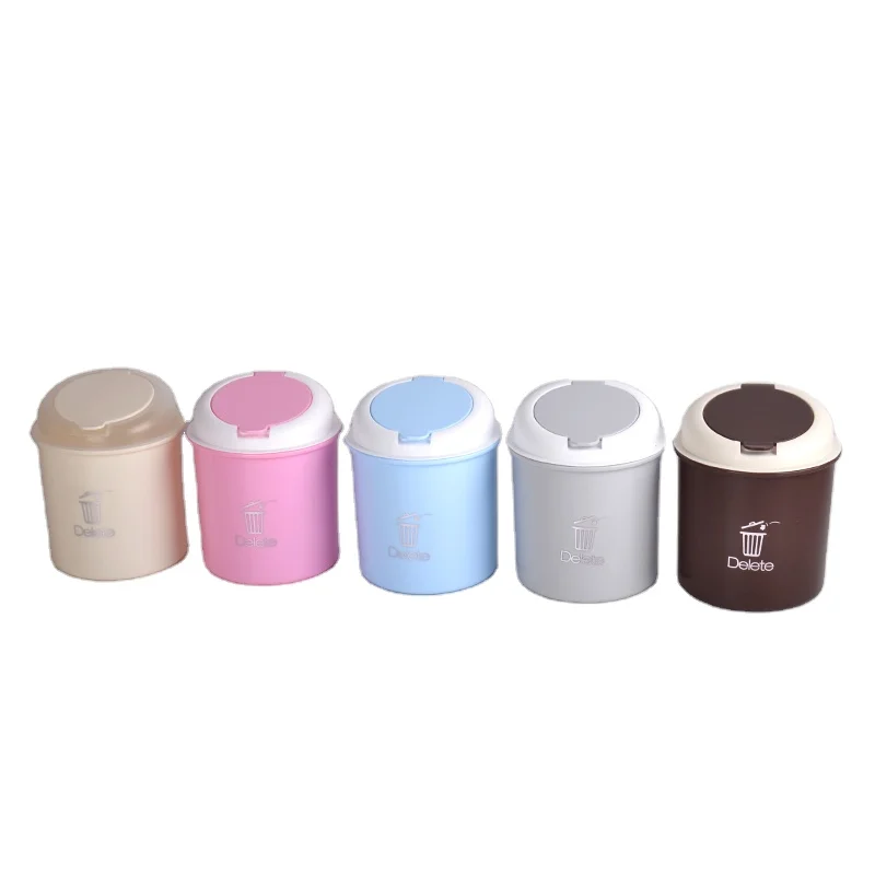 Custom Wholesales Trash Can Small Size 1.1L Garbage with Rolling Cover Lid for Kitchen Bathroom Office Desktop
