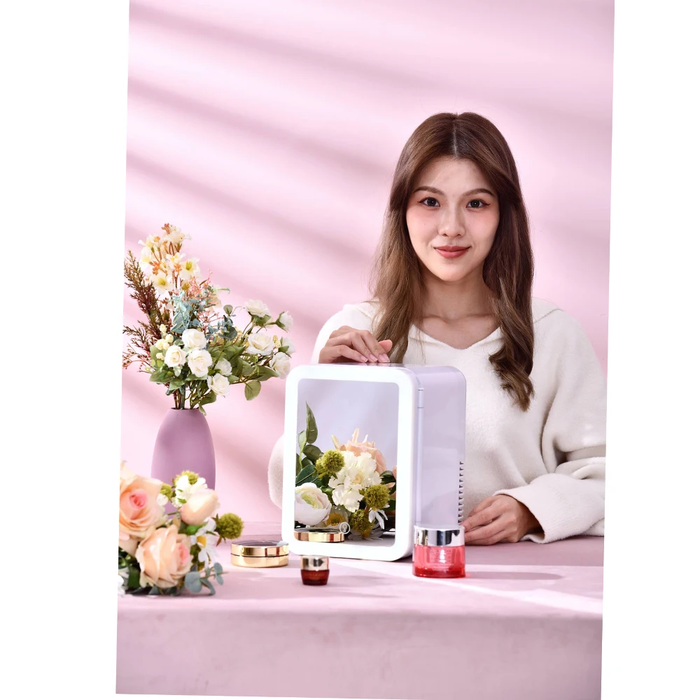 Маленькие холодильники для красоты 8 л 10 мини-автомобильный мини-бар макияжа холодильник косметики с зеркалом Аксессуары