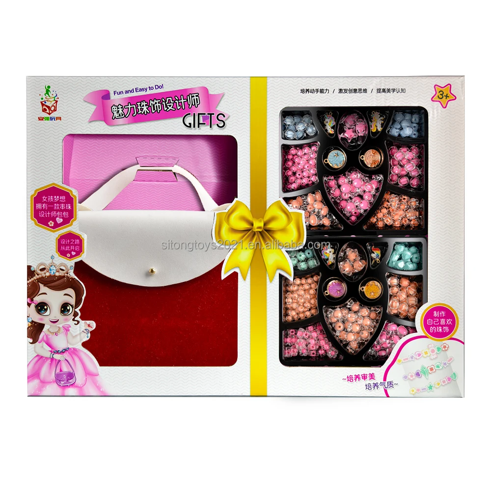 Wholesale Educational Toys girl Gift color Bracelet Toy Product diy beads Necklaces Bracelet Toys