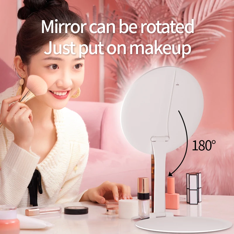 2021 New Charging Touchpad Control Ultra Hd 4 Different Brightness Portable Folding Lighted Led Makeup Mirror