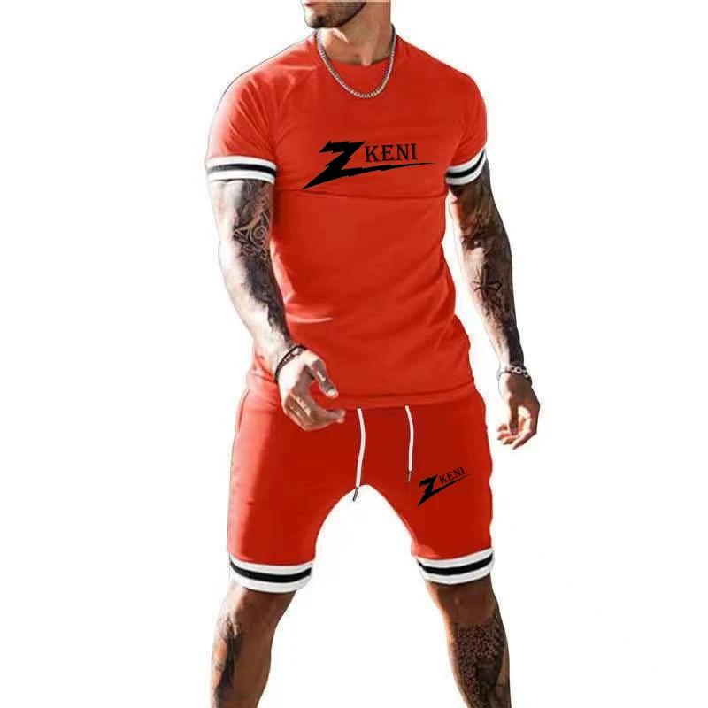  2021 plain color wholesale T-shirt shorts suit men new arrivals tracksuit short