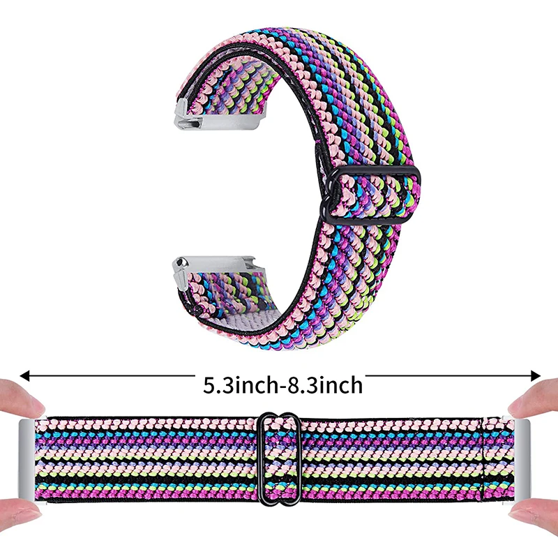 Smart watch bands Elastic fitness stretching nylon band watch strap with adjustable buckle for  versa or versa 2