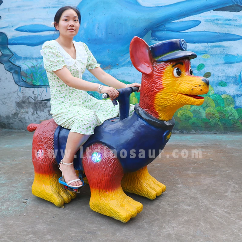 Amusement fun fair animatronic ride dragon on toy outdoor yard