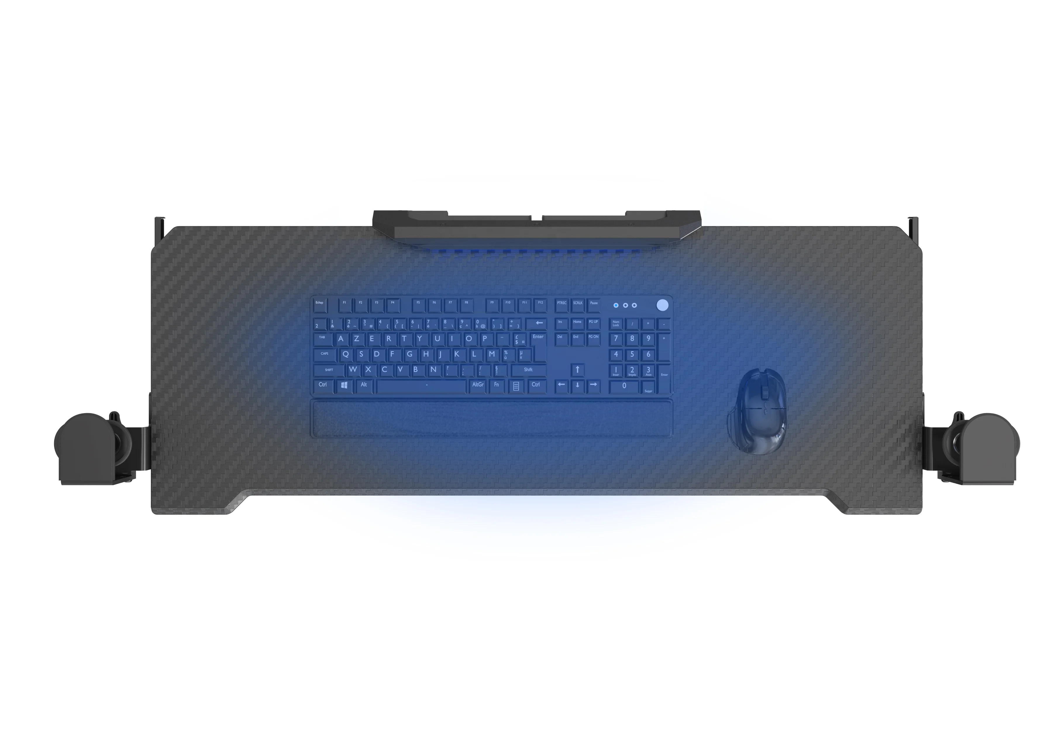 V-mounts Modern Home Office Furniture Manual Stretch Keyboard Tray with RGB Light Iron and Steel for School and Bedroom Use