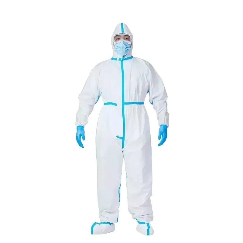 Rhycomme type 5/6 microporous disposable suit protective coverall waterproof disposable coverall suit with hood