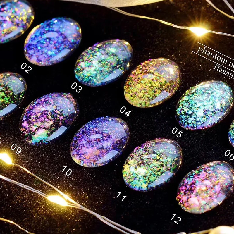 Private Label Bling Glitter Sequins Laser New Gel Top Coat Nail Gel Polish