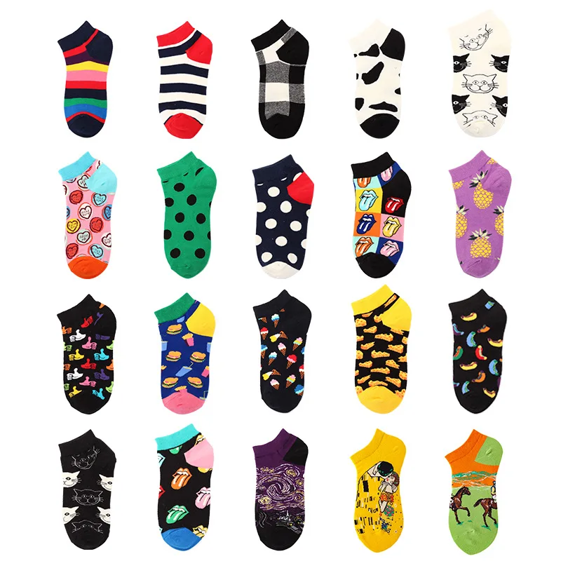 Funny cute Fruit food animal sock for women bulk wholesale calcetines custom premium ankle cotton socks women