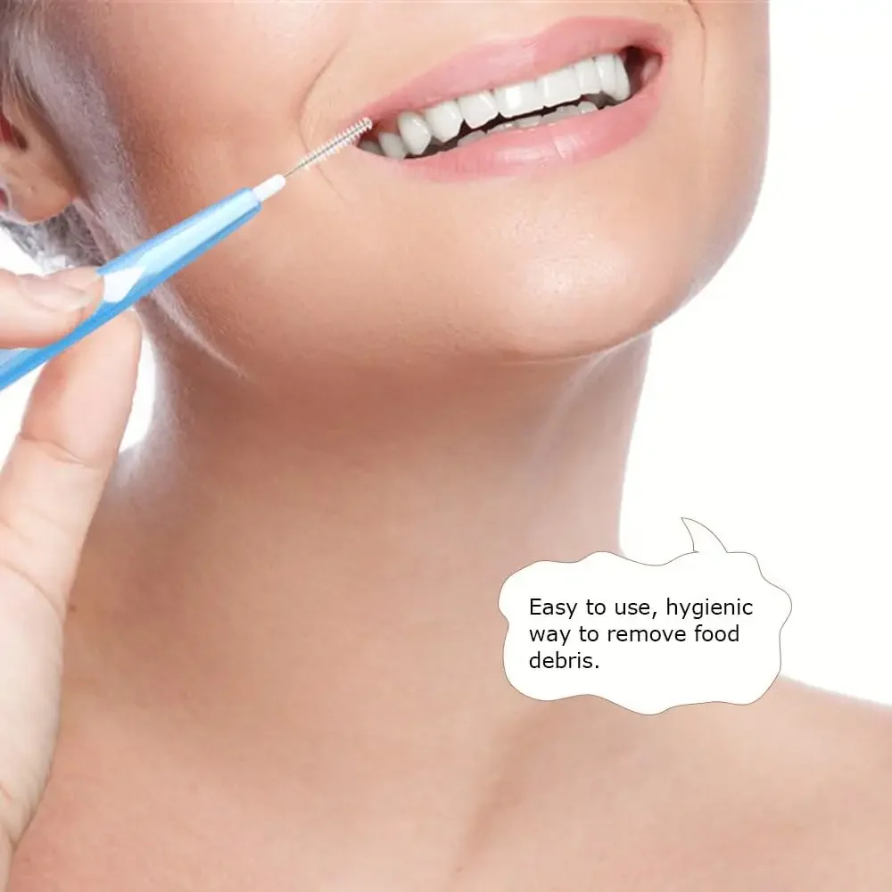 Orthodontic Interdental Dental Brush with Stainless Steel Wire Colorful Push-Pull Handle for Clean Interproximal Teeth