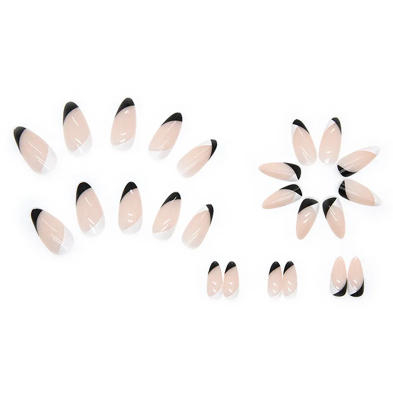 Custom 24pcs/Box Detachable Almond Press On Nails Wearable Fake Nail Tips With Design Full Cover Nail Manicure Patches