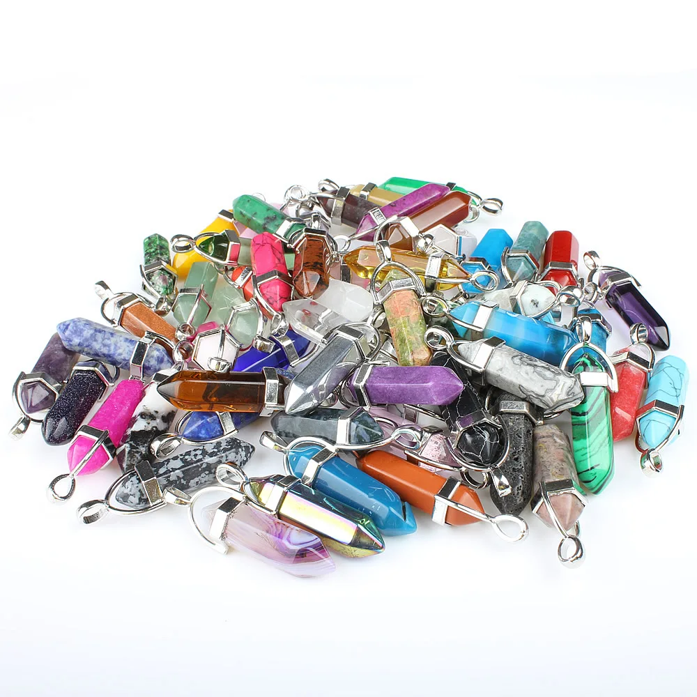 Natural Crystal Six Angle Pendant Fashion Bullet Pendulum Pendant /