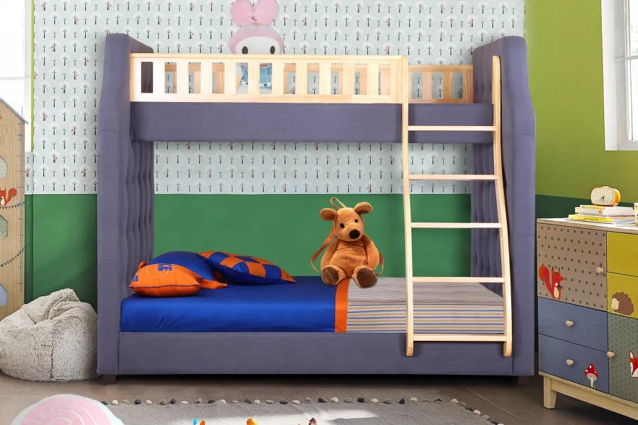 Modern Solid Wood Children Bedroom Furniture Princess Castle with Stairs Double Children Bed