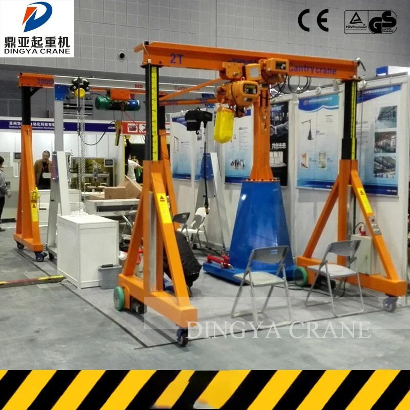 DY High quality 0.3t 1t 2t 3t 4t 5t 6t 8t 9t 10t 380v Manual Indoor Trackless Mobile Portable Gantry Crane