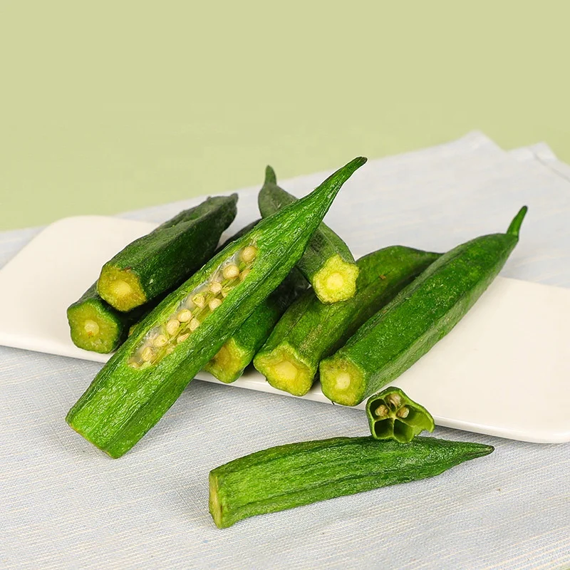 Healthy And Nutritious Instant Freeze Dried Okra Dry Vegetable Vacuum Freeze-drying VS Lyophilization Okra