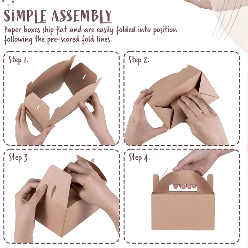 Candy Cake Gift Cardboard Present Packaging Box Food Snack Box Mooncake Box Rainbow Kraft Paper Birthday Party Wedding Accept