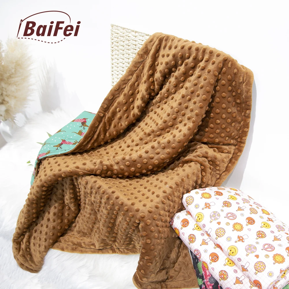 Custom Designer Printing Checkered Fleece Minky Dots Winter Blanket Wholesale Christmas Bamboo Quilt Baby Blanket Super Soft