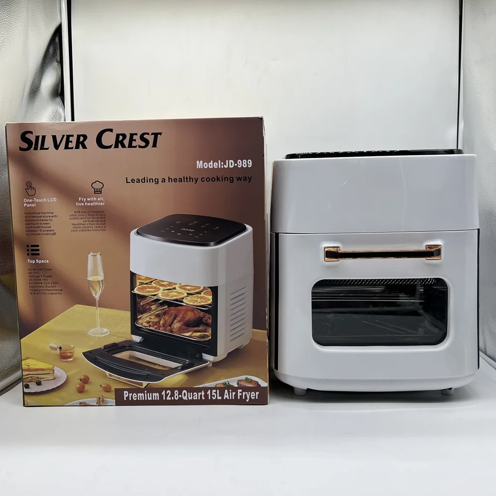 Hot Selling 6L 8L Silver Crest Air Fryer Digital Touch Screen Electric Large Capacity Oil Fee Air Fryer 2400W