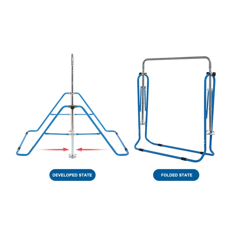 Factory manufacturing Home Grip Training Children Pull Up Gymnastics Horizontal Bar With Adjustable Height Trampoline