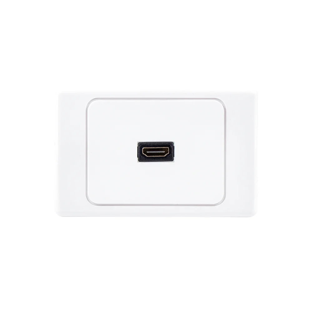 1-Port HDTV Wall Face Plate Panel Cover Coupler Outlet Extender 3D 1080P - White Wall cover plate