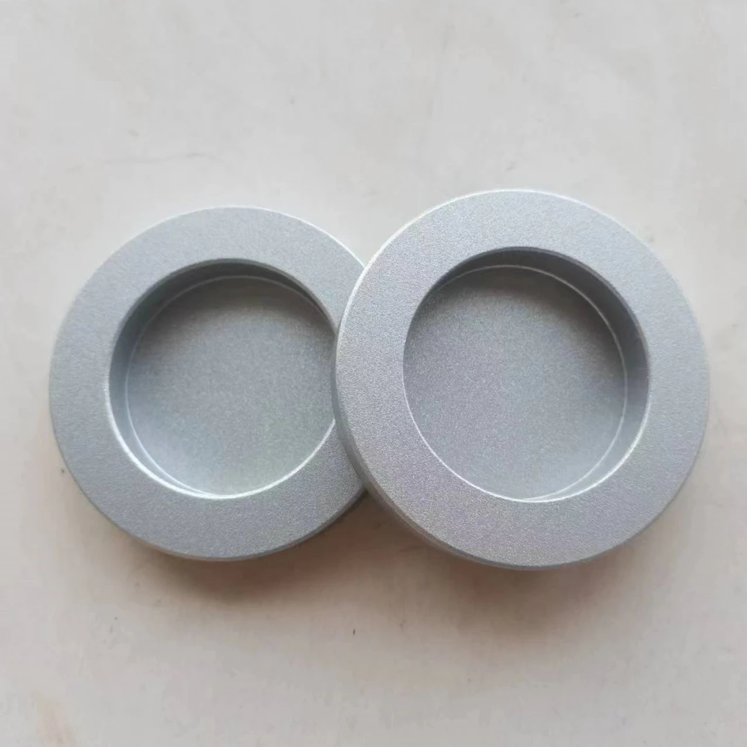 Aluminum mini cabinet Door Knob Round door knob Dia=59mm Thickness 8mm for Glass or Wood Sliding Door