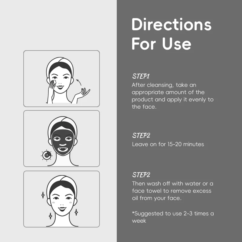 OEM Face Skin Brightening Lighten Dark Spots Blackhead Removal Organic d mud mask facial mask clay
