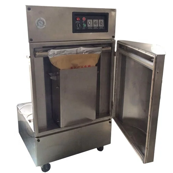 High quality vertical semi automatic 10kg 25kg  rice beans powder vacuum bag sealing machine