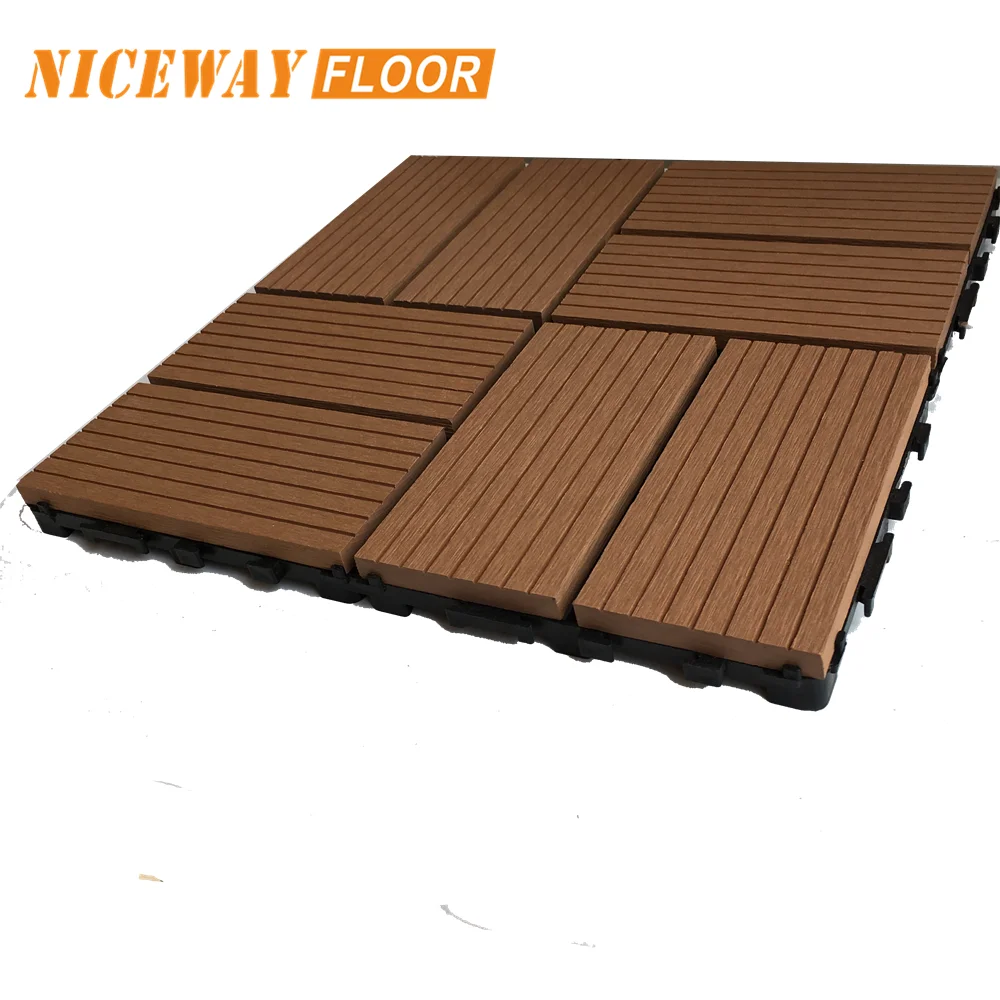 Easy Assemble durable park outdoor interlocking Fireproof DIY WPC decking