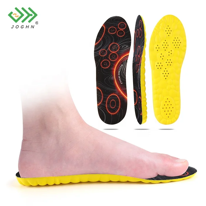 JOGHN Absorb Sweat Thick Pu Sport Running Sportsman Tennis Custom Shoe Insoles Flat Feet Insoles Soft Insole