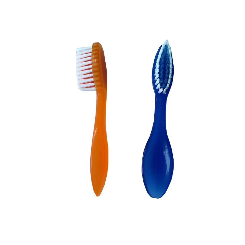 Short soft silicone rubber handle anti-swallow adult prison toothbrush