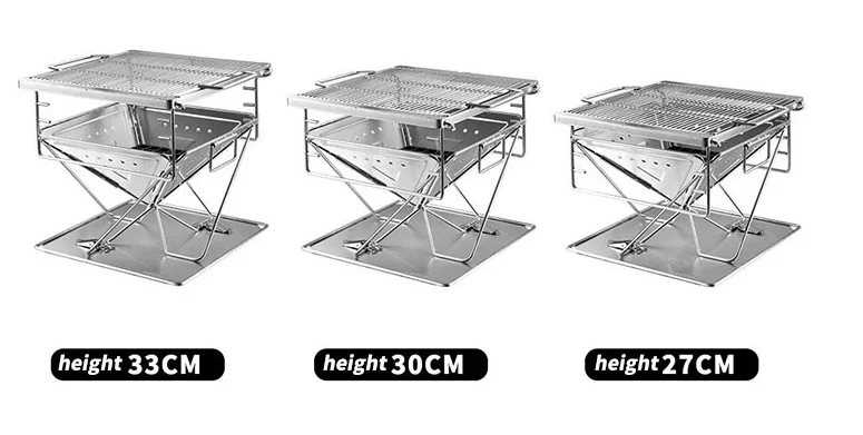 
Outdoor Camping Medium size Folding Stainless Steel Charcoal BBQ Grill oven Incinerator 