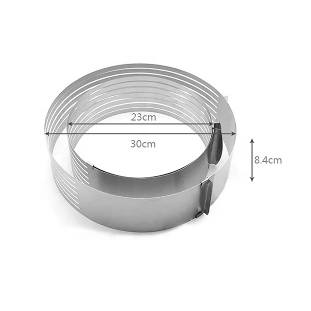12In Cake Slicer Stainless Steel Adjustable 7 Layered Bread Cutter Ring with Respective Diameter