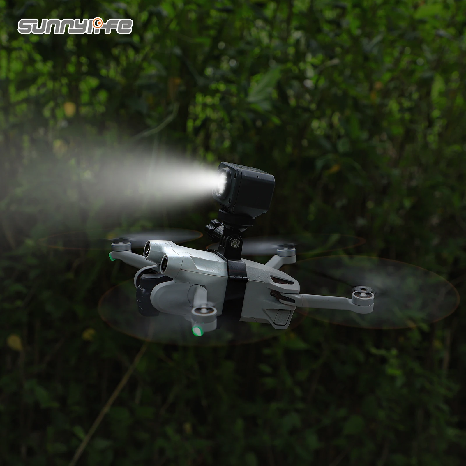 Sunnylife Sports Camera Holder Drone Light Bracket Lamp for Mini 3 Pro for ACTION 2/ GoPro 10/ Insta360 GO2 Camera