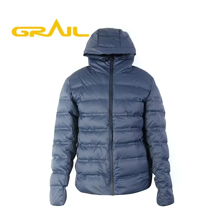 New design dark blue jackets long sleeve duck down puffer coat mens with waterproof zipper