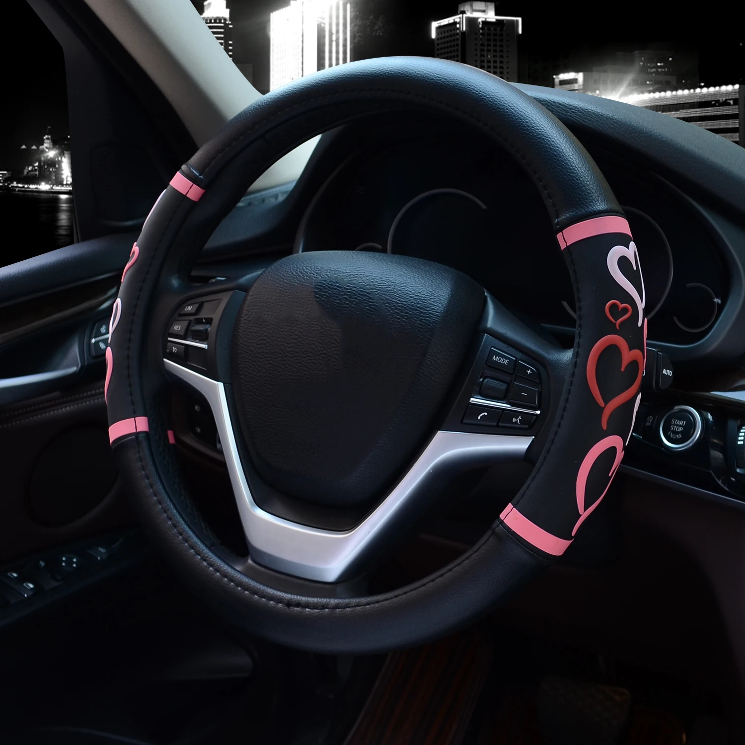 
Wholesale Pu Leather Universal Car Steering Wheel Cover 