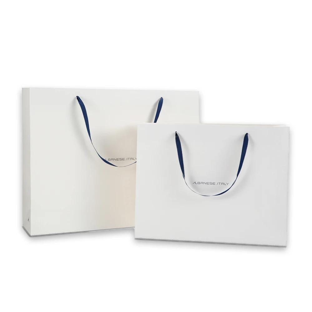 Hot Selling Custom Logo Printing Recycle Gift Printed Pink Shopping Paper Bag with Ribbon Handle Packaging Paper Bags