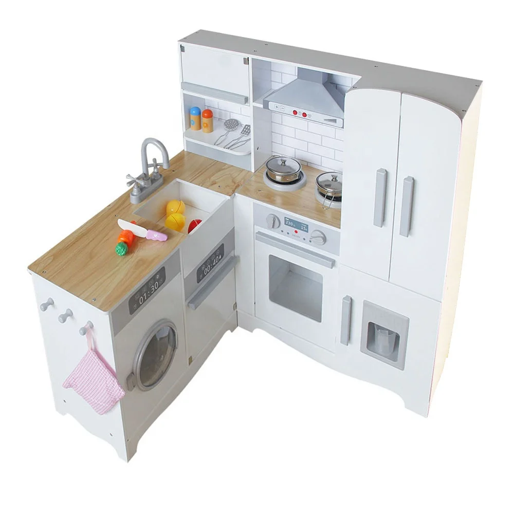 corner toy kitchen kids kitchen set toy wooden knife big wooden kitchen luxury toys for girls kids 7 years with tap water