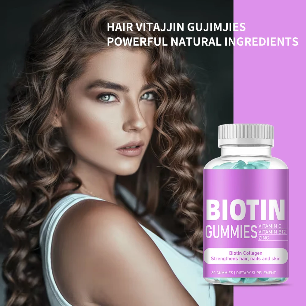 OEM Private Label Healthcare Supplement Biotin Gummy Hair Growth Gummies for hair health