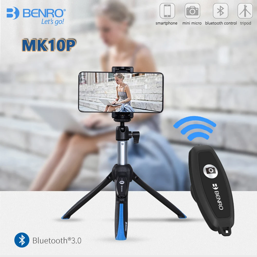 
3 in 1 Benro Mefoto MK10 Selfie Stick Tripod Monopod Tik Tok iPhone for Huawei Samsung Gopro 7 6 5 vs Zhiyun Stabilizer 